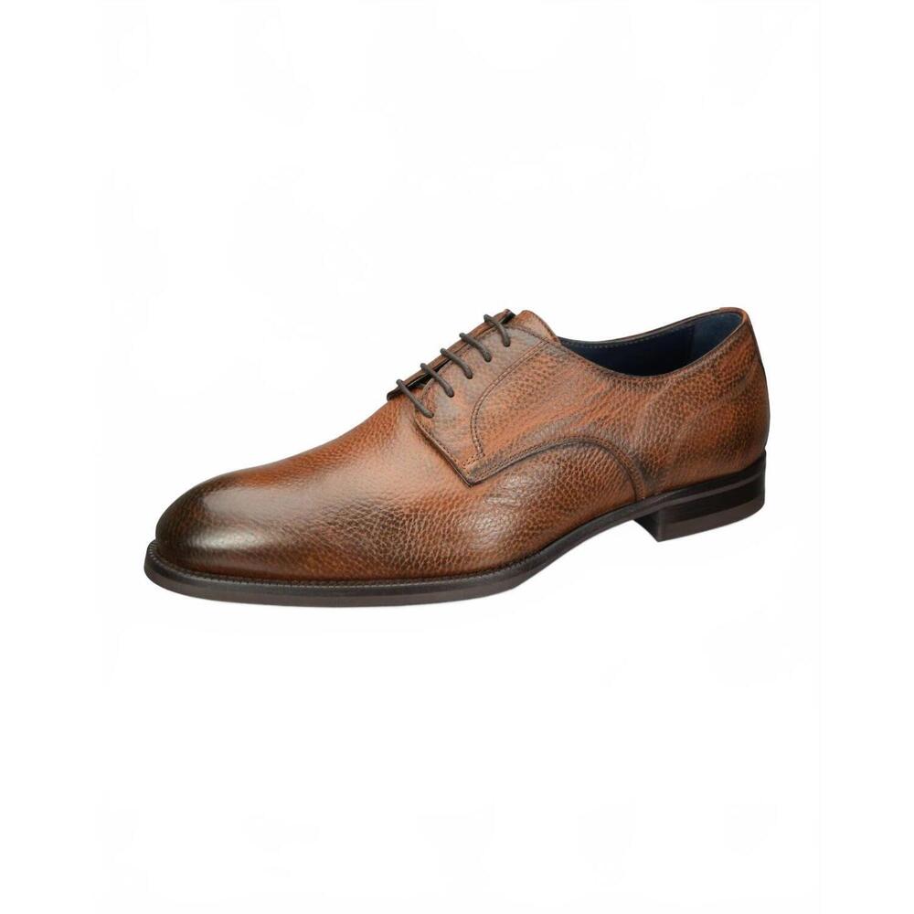 NEW SCARPE DI BIANCO men's mariotto deerskin plain toe blucher shoe in havana br